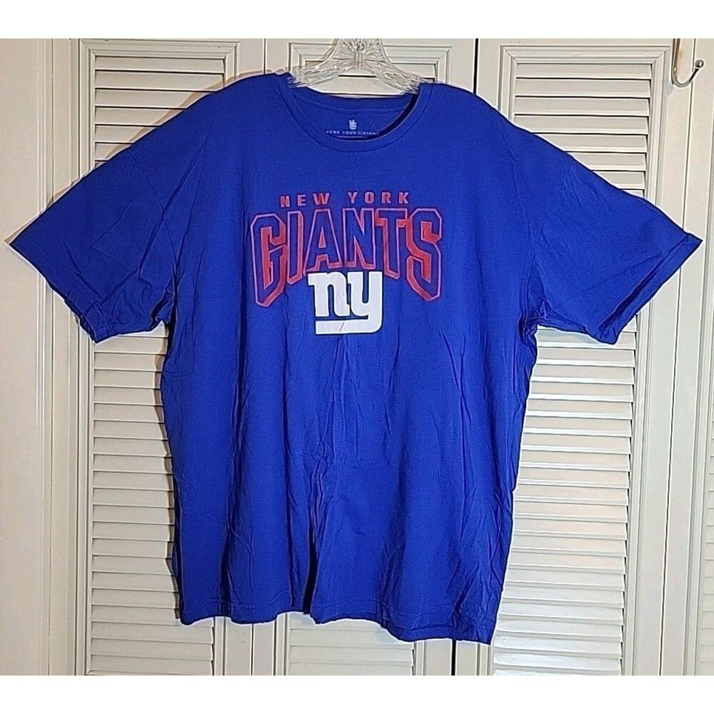 New York Giants XXL Junk Food Clothing Retro Mens Blue Graphic Logo Tshirt NFL